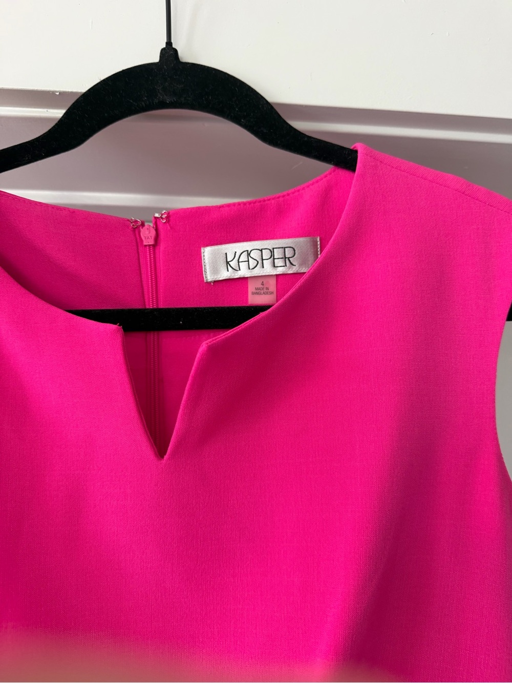 Kasper Bright Pink Cap-Sleeve Sheath Midi Dress - Picture 5 of 16